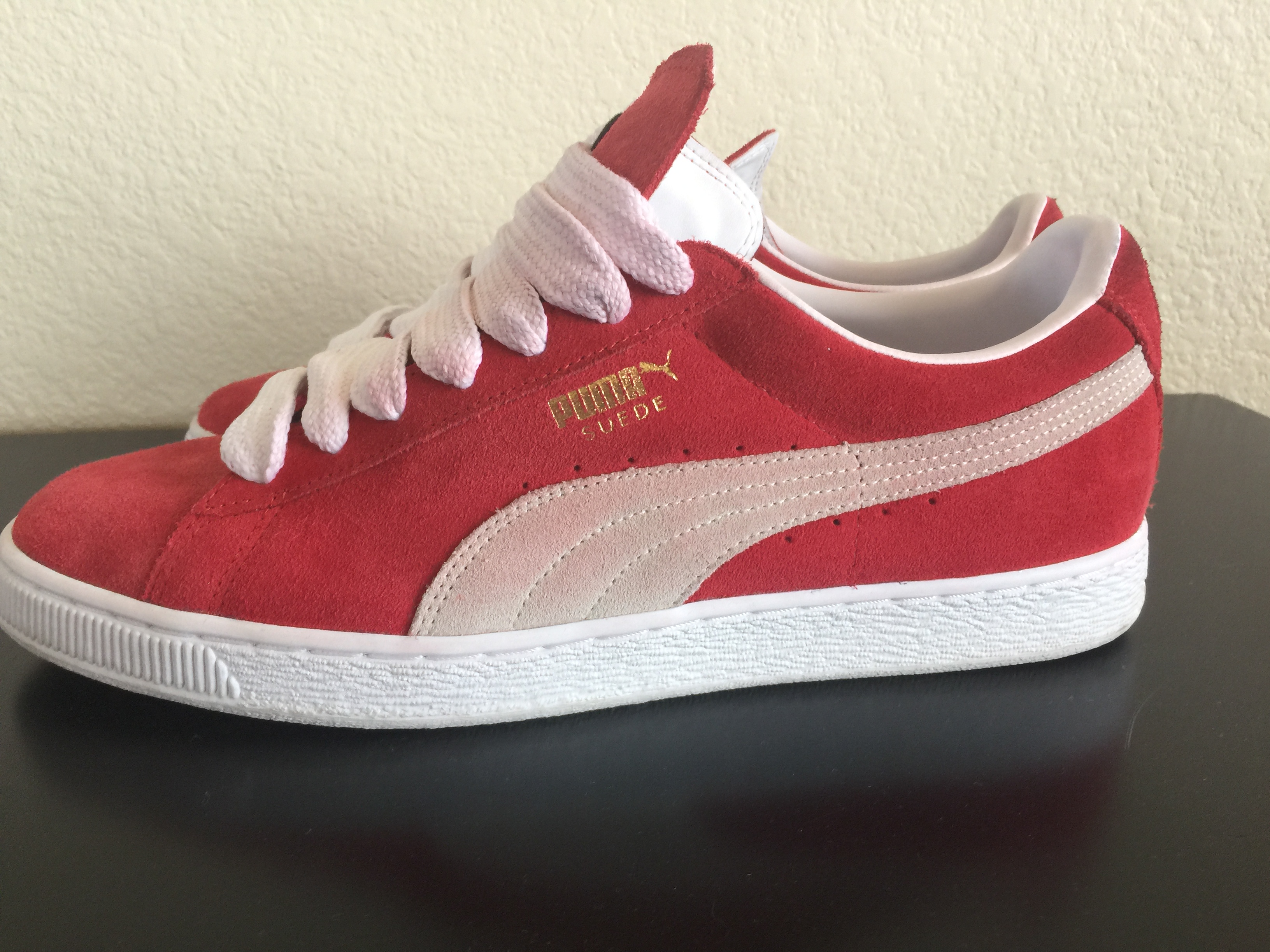 Guts To Wear Red Suede Pumas 