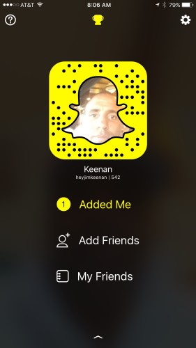 My snapcode. Be sure to take a picture of this and add me on SnapChat. 